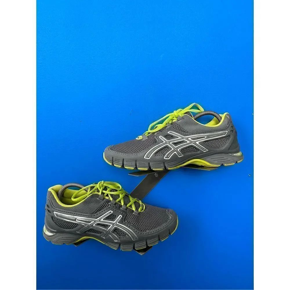 Asics HOB5N Womens Size 9 Running Shoes Sneakers Gray Neon Yellow
